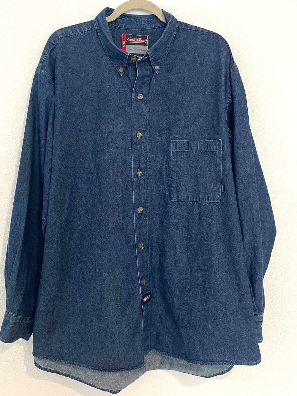 Dickies Dark Blue Denim Men's 2XL Button-Up Shirt